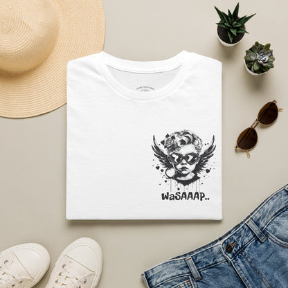T-Shirt — 'WaSAAAP' Angel Skull Graphic Tee