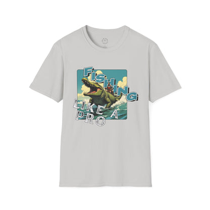 Fishing Like a Pro Unisex Softstyle T-Shirt - Perfect for Anglers & Outdoor Enthusiasts,gator