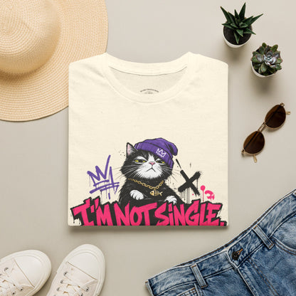 T‑Shirt — “I’m Not Single: I’m in a Toxic Relationship with a Cat” Graphic Tee