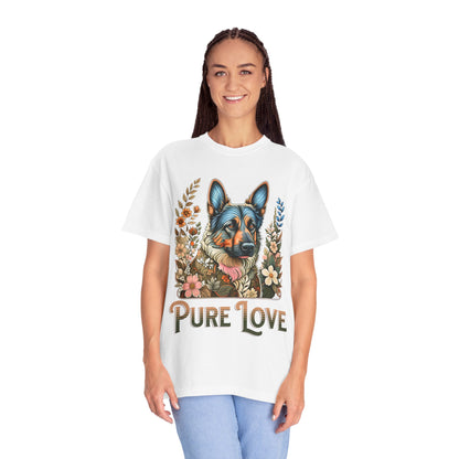 Pure Love Flower-Graphic T-Shirt for Dog Lovers