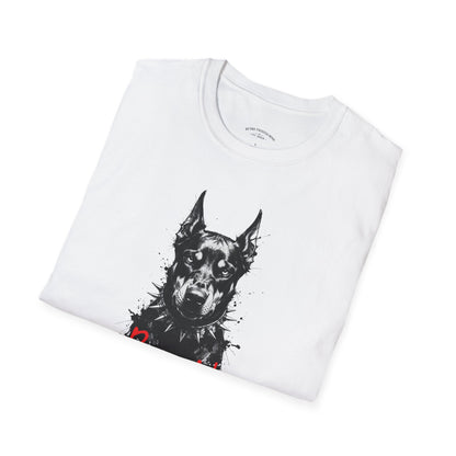Doberman Portrait T-Shirt — "Warm Amour" Graphic Tee for Dog Lovers