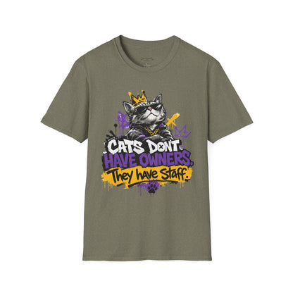 Cat Graphic Tee — "Cats Don't Have Owners They Have Staff"