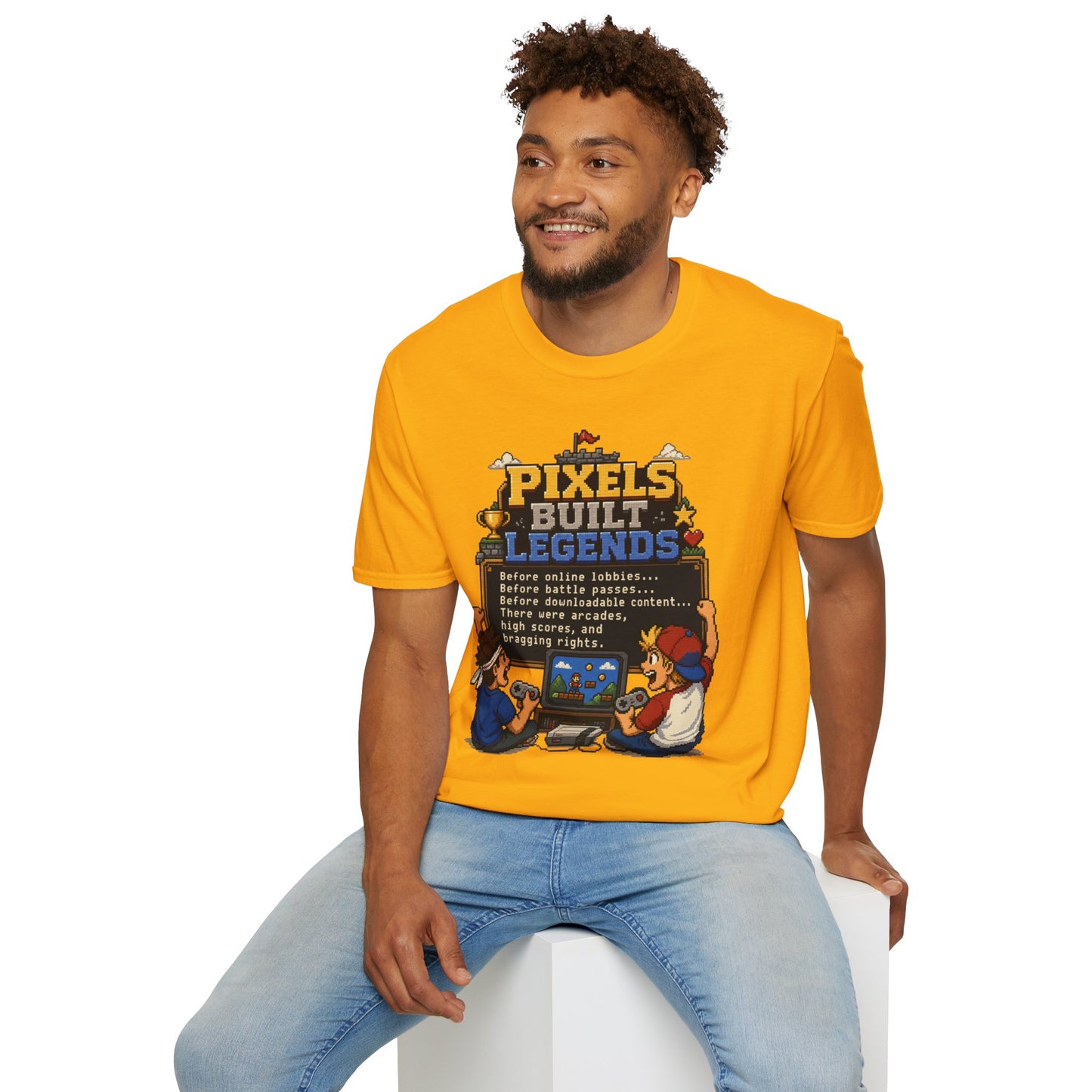 Pixels Built Legends T‑Shirt — Retro Gaming Nostalgia Tee