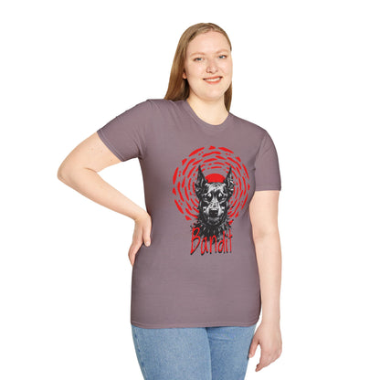 Doberman Graphic T-Shirt — Red Halo 'Bandit' Design