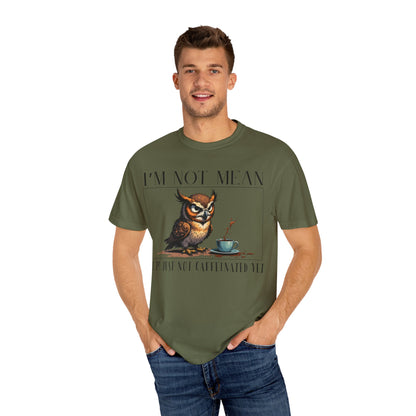 I'm Not Mean Owl T-Shirt — Funny Coffee Owl Tee for Coffee Lovers