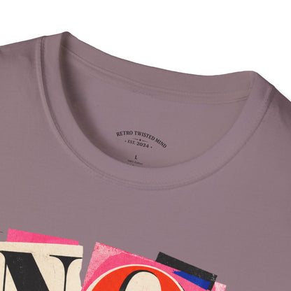 No, Thank You Graphic Tee — Colorful Bold Lettering T‑Shirt