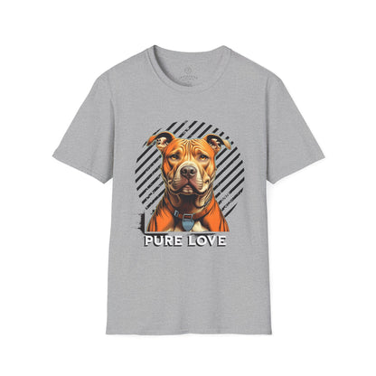 Unisex Softstyle T-Shirt - Pure Love Pitbull Graphic Tee