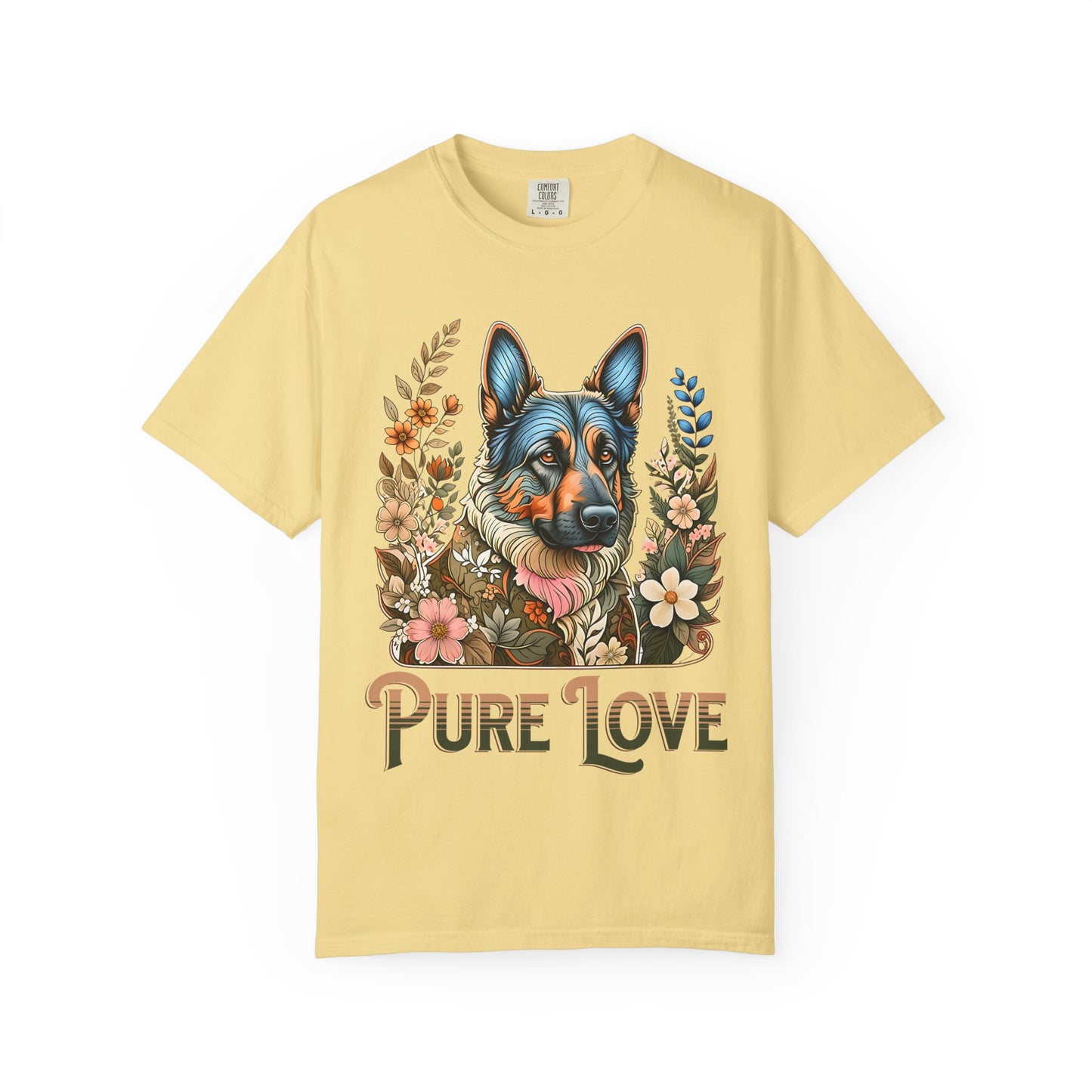 Pure Love Flower-Graphic T-Shirt for Dog Lovers