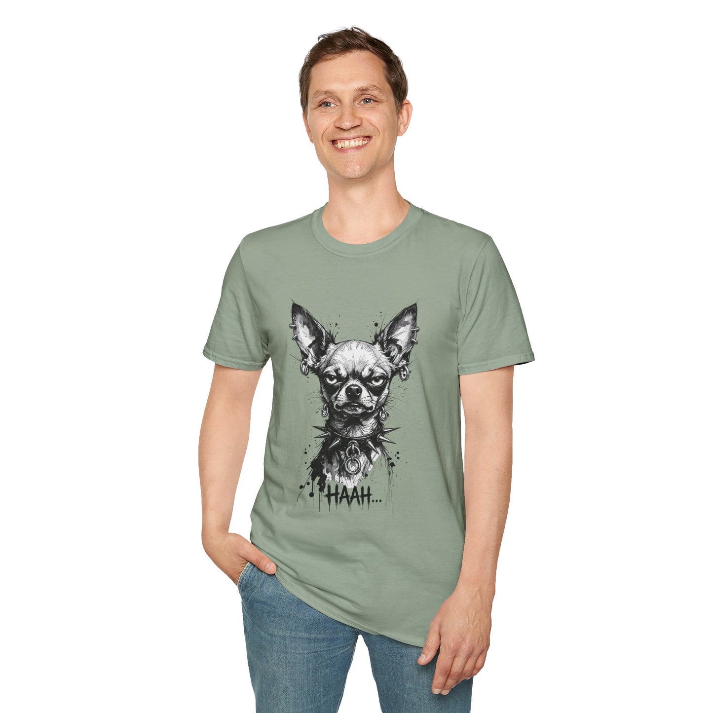 Chihuahua Portrait T‑Shirt — Expressive Black & White Dog Art Tee