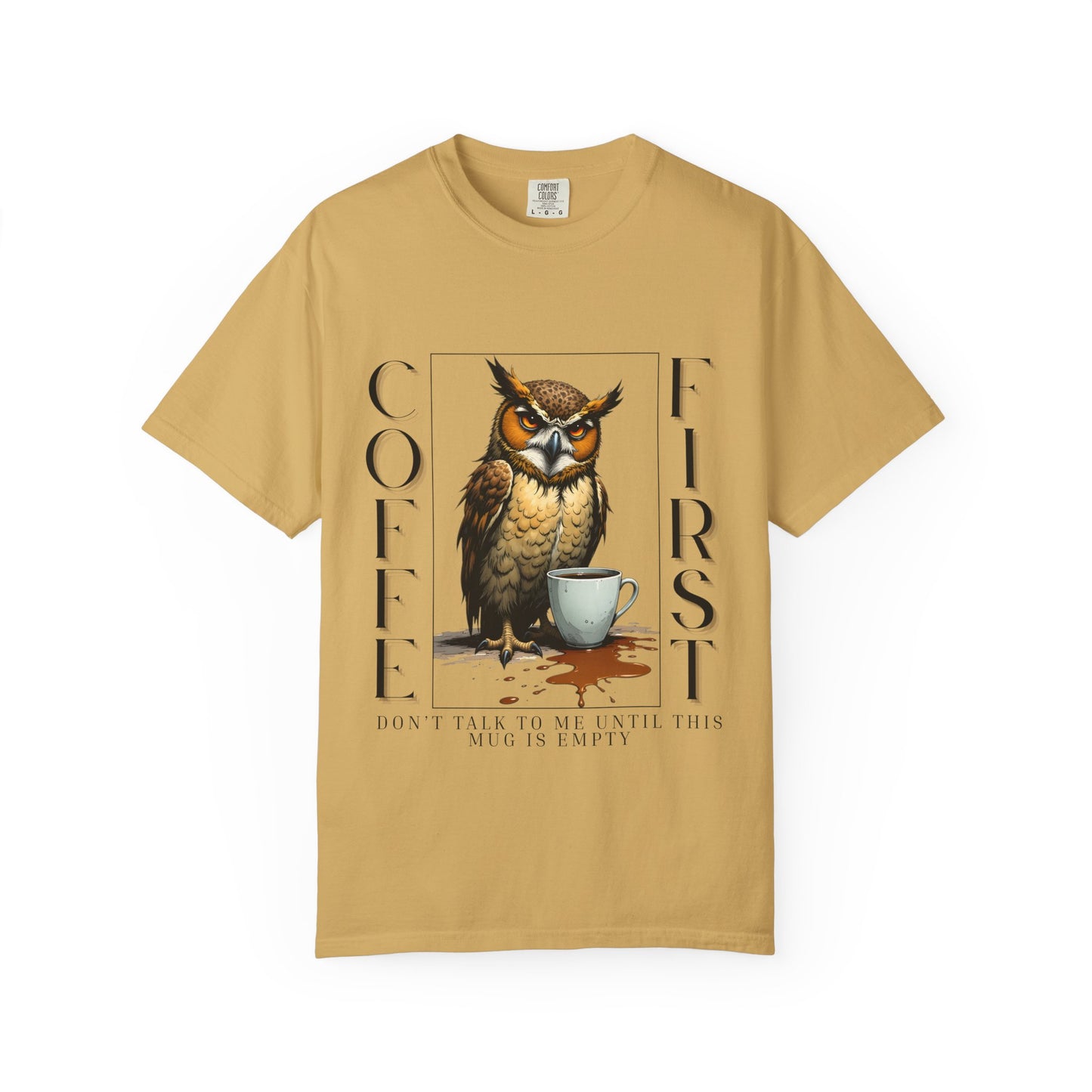 Coffee First Owl Graphic T-Shirt