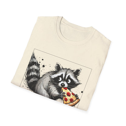 Raccoon Eating Pizza T-Shirt — Funny Cute Animal Tee
