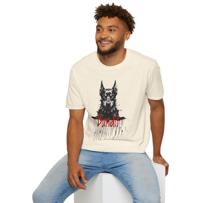 Doberman Portrait T-Shirt — "Warm Amour" Graphic Tee for Dog Lovers
