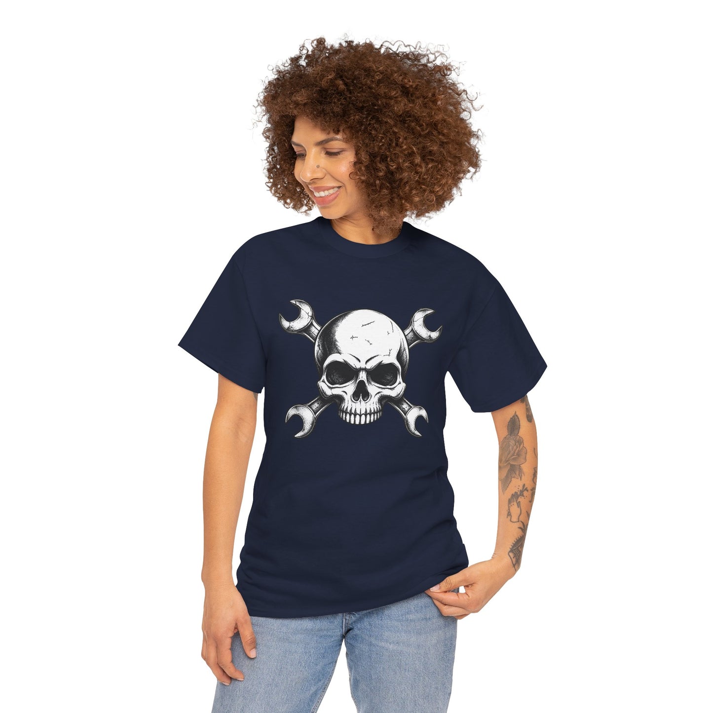 Mechanic Skull Tee — Wrench Crossbones Graphic T-Shirt