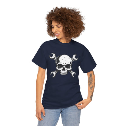 Mechanic Skull Tee — Wrench Crossbones Graphic T-Shirt