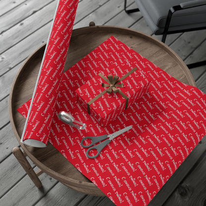 Wrapping Paper — Red Russian "С Новым Годом!" Holiday Gift Wrap