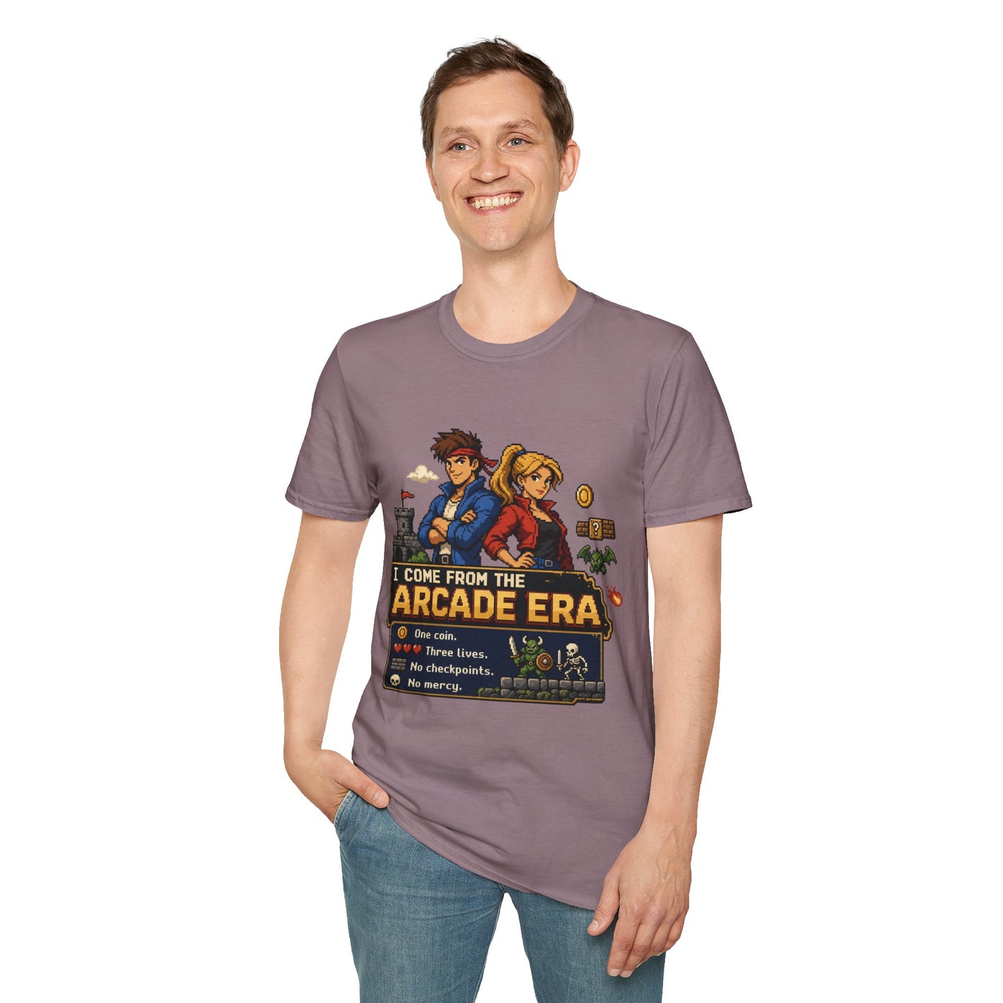 Retro Arcade Era T-Shirt — Pixel RPG Game Tribute