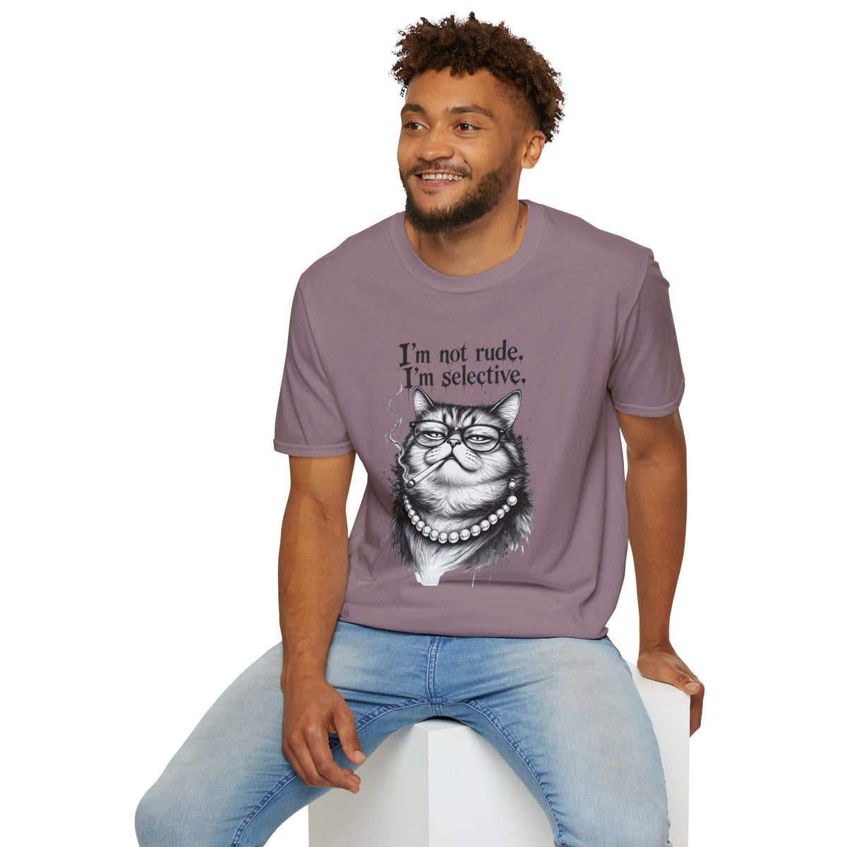 Cat Graphic T‑Shirt — "I'm Not Rude, I'm Selective" Funny Cat Tee