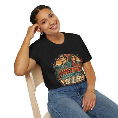 Vintage Human T-Shirt — Retro 70s Duo Graphic Tee