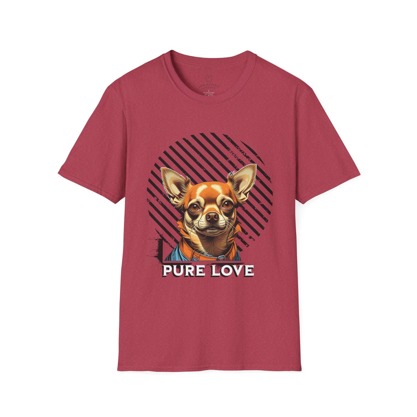 Dog Lover's Pure Love Unisex T-Shirt | Vibrant Orange Dog Design