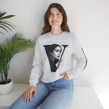 Letter V, Stylish Artistic Sweatshirt, Trendy Crewneck, Graphic Sweater, Cozy Unisex Top, Unique Gift for Art Lovers, Everyday Comfort