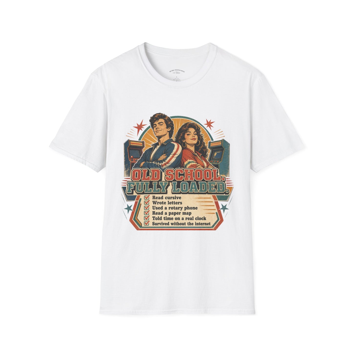 T-Shirt — Retro 'Old School' Arcade Couple Vintage Gamer Tee
