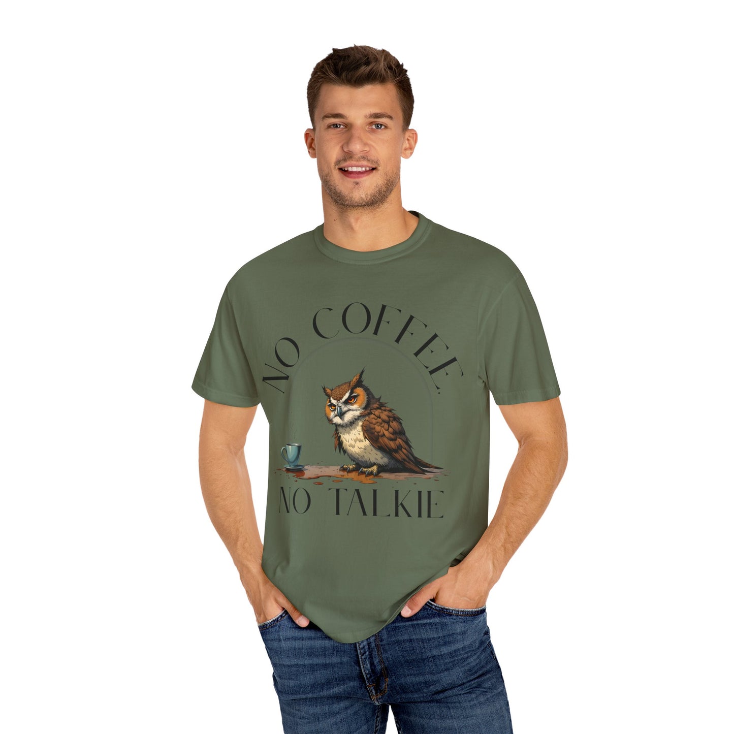 No Coffee No Talkie T-Shirt — Funny Owl Coffee Tee