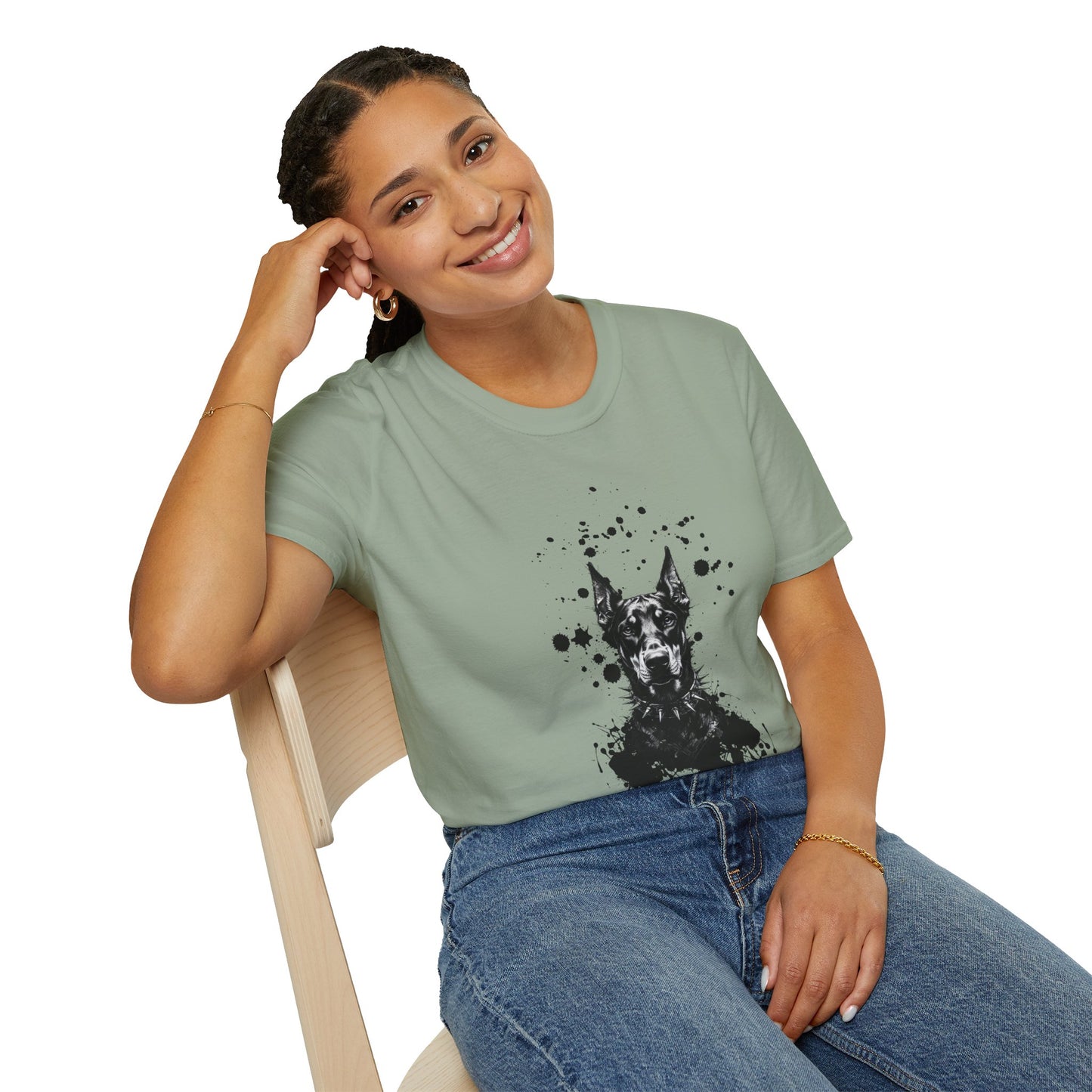 Doberman Ink Splatter T-Shirt