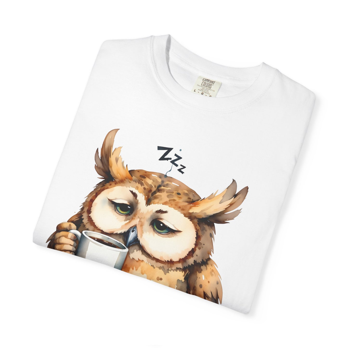 Not Ready Yet Owl T-Shirt — Cute Sleepy Owl Coffee Tee