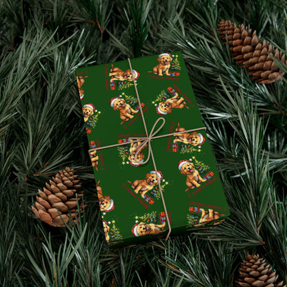 Gift Wrap Paper — Festive Gingerbread Dog Pattern (Holiday Wrapping)