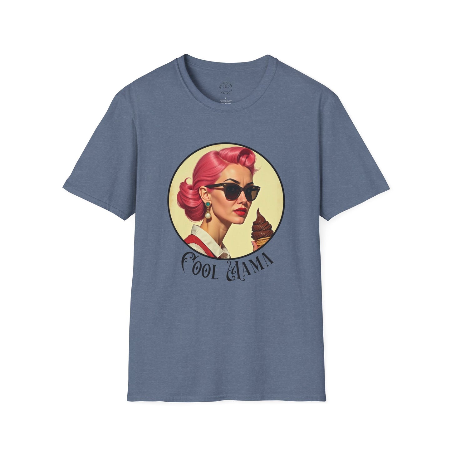 Cool Mama Vintage Graphic Unisex Softstyle T-Shirt,mama,mom and ice cream