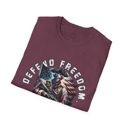 Defend Freedom Unisex Softstyle T-Shirt - Patriotic Graphic Tee