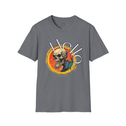 Hello Skull Graphic Unisex Softstyle T-Shirt - Edgy Streetwear Tee,scull