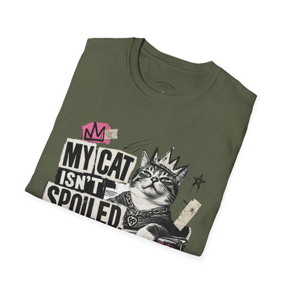 Cat T-Shirt — “My Cat Isn’t Spoiled, I’m Just Properly Trained” Graphic Tee