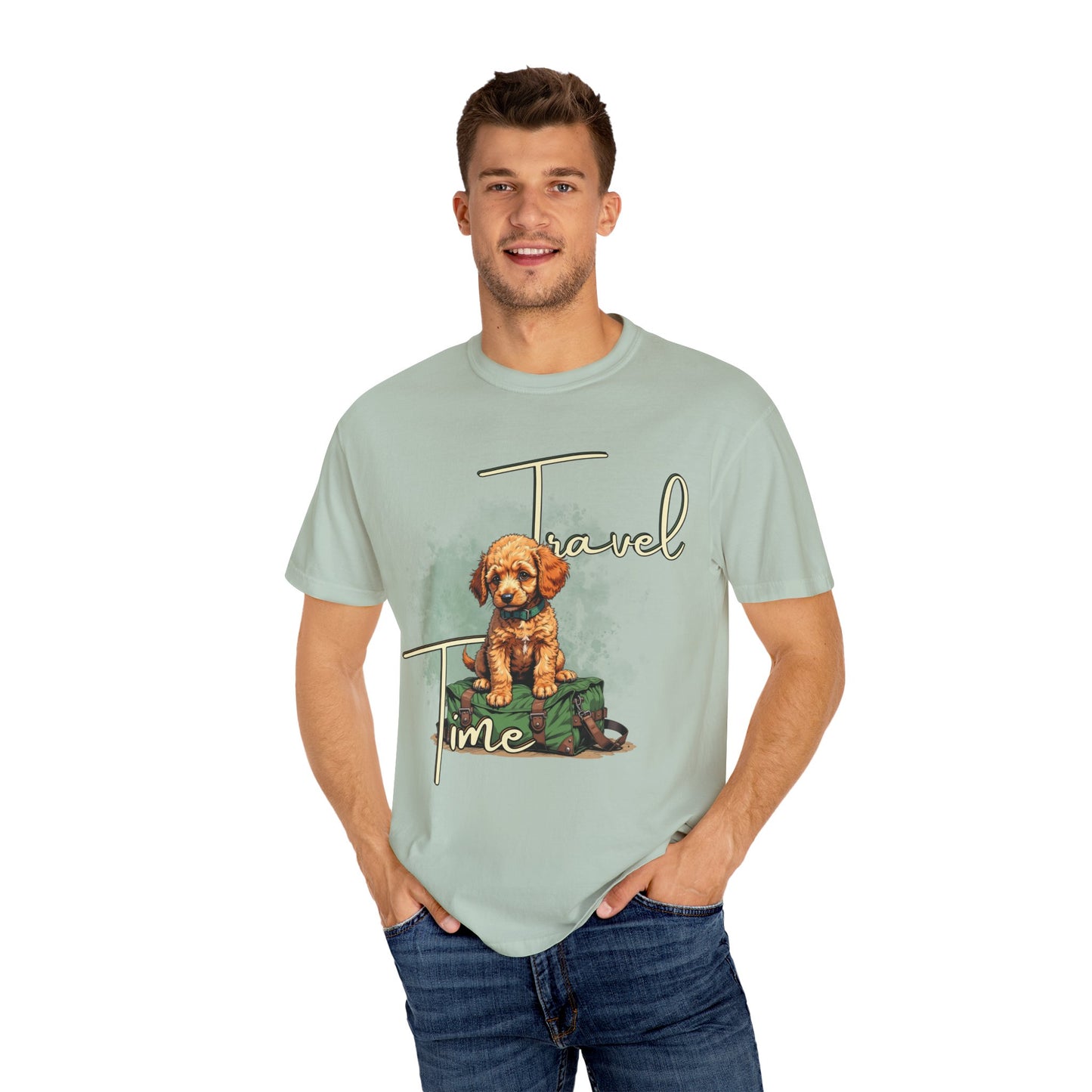 Travel Time Unisex T-Shirt - Perfect for Dog Lovers, Casual Wear, Traveling, Gift for Pet Owners, Adventure Apparel