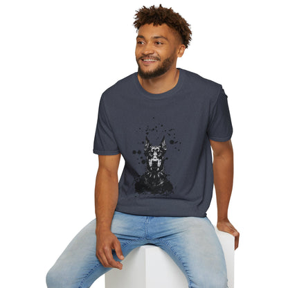 Doberman Ink Splatter T-Shirt