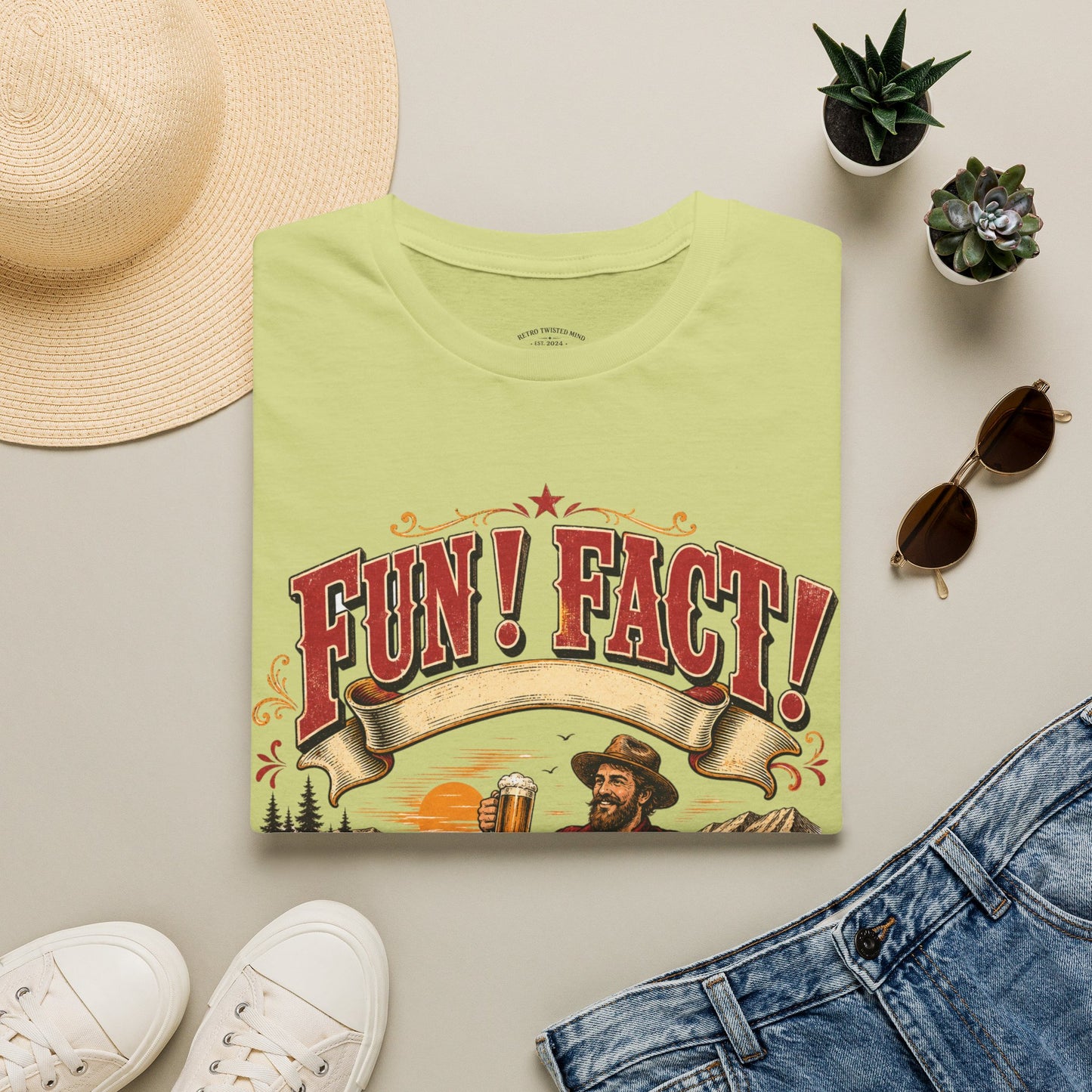 Fun! Fact! T-Shirt — Vintage Beer Drinker Graphic Tee