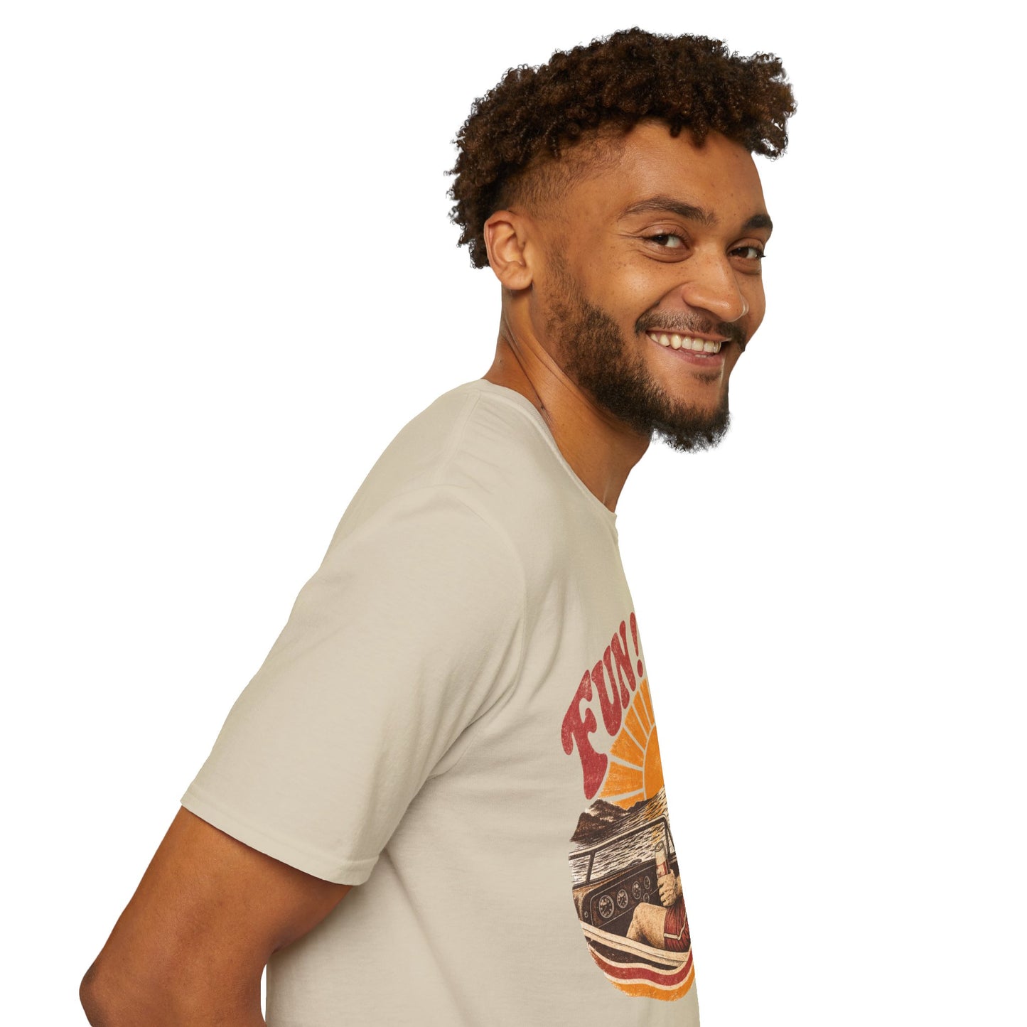 Retro 'FUN! FACT!' Surf Tee — Vintage Sunset Beach Graphic T-Shirt