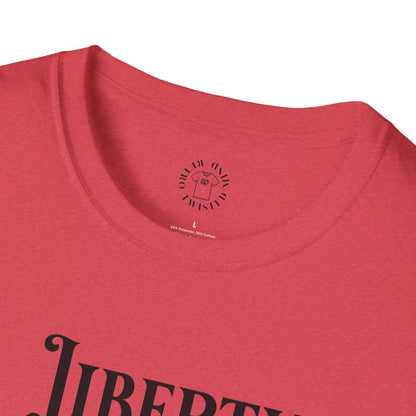 Liberty or Nothing Skull T-Shirt | Unisex Softstyle Tee for Independence Day & Patriotic Celebrations
