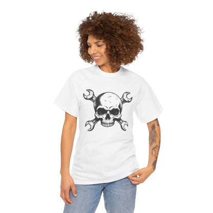 Mechanic Skull Tee — Wrench Crossbones Graphic T-Shirt