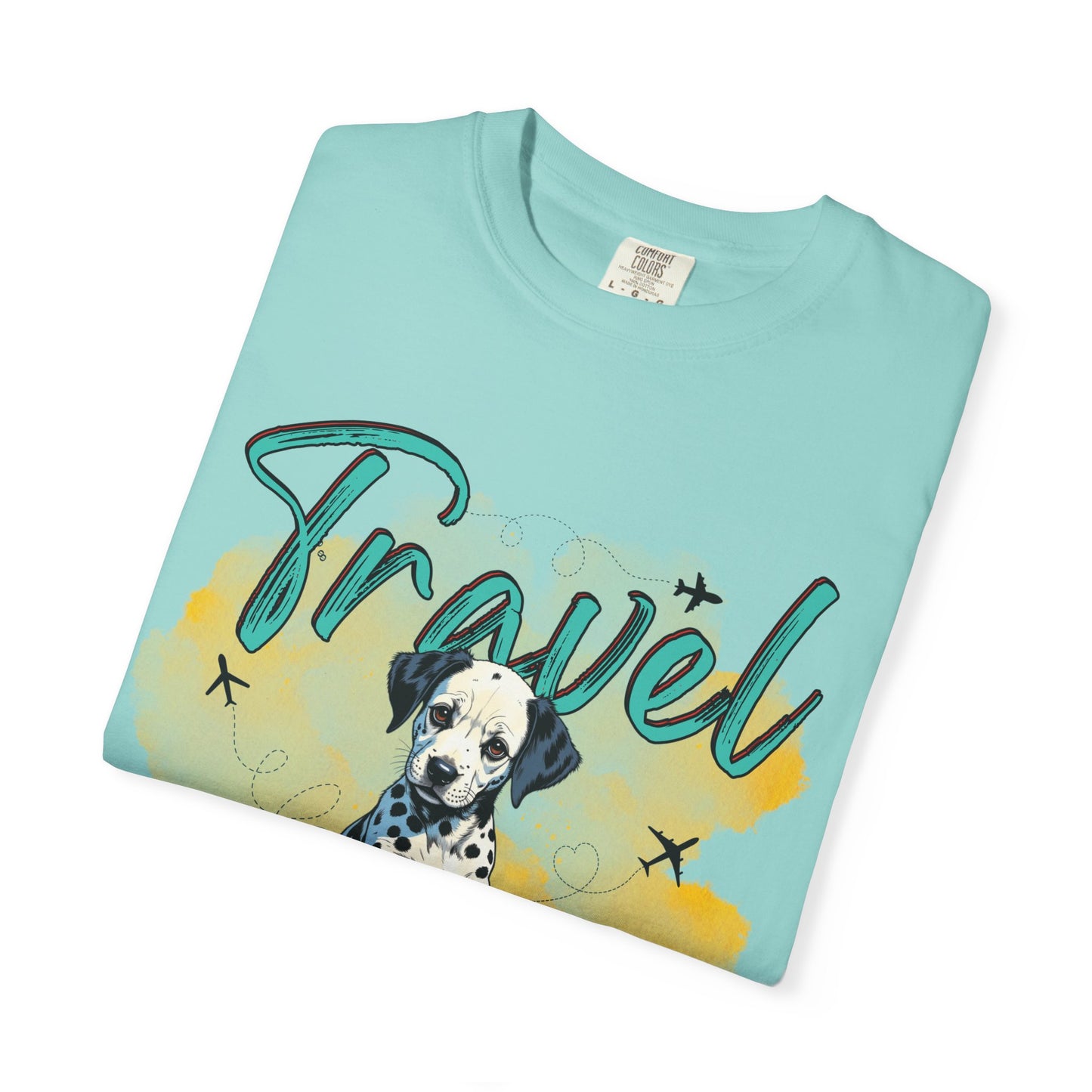 Travel Time Dog Graphic Unisex T-Shirt