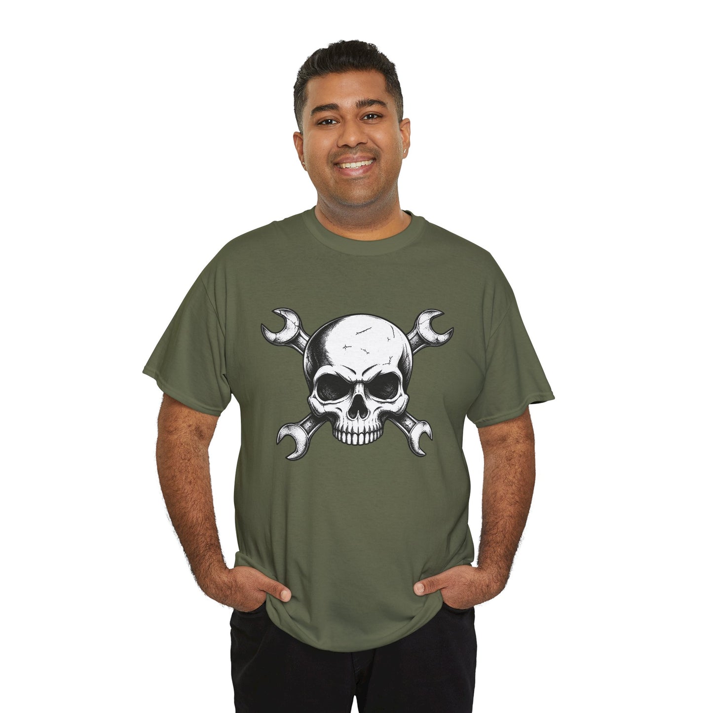 Mechanic Skull Tee — Wrench Crossbones Graphic T-Shirt