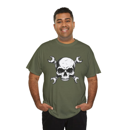 Mechanic Skull Tee — Wrench Crossbones Graphic T-Shirt