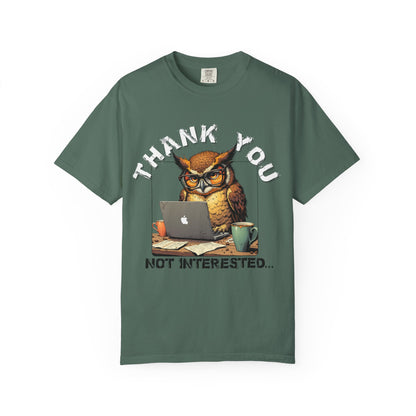 Owl 'Thank You, Not Interested' Graphic T-Shirt
