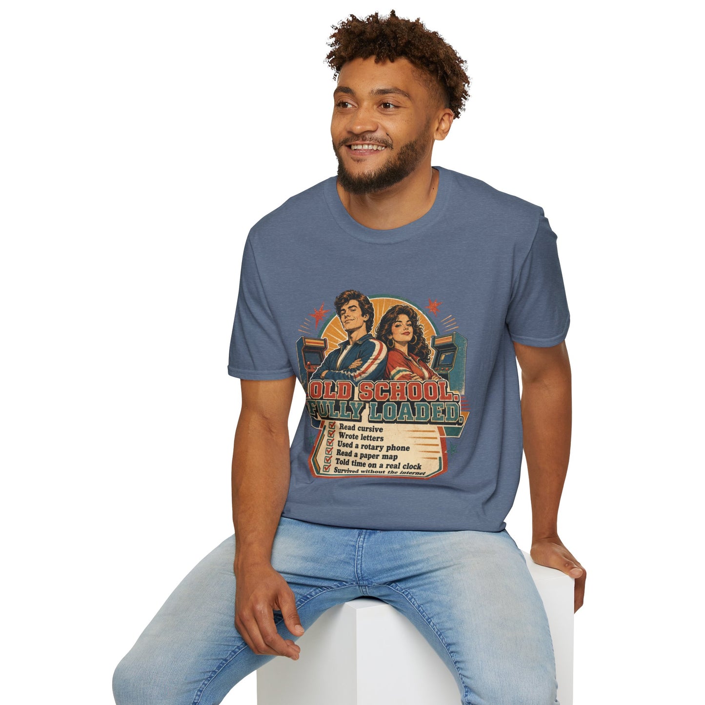 T-Shirt — Retro 'Old School' Arcade Couple Vintage Gamer Tee