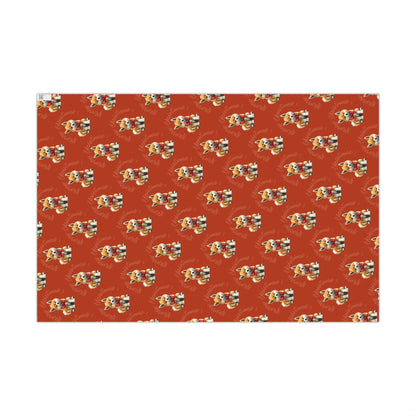 Christmas Corgi Gift Wrap Paper — Red Holiday Wrapping Paper with Cute Corgi Dogs