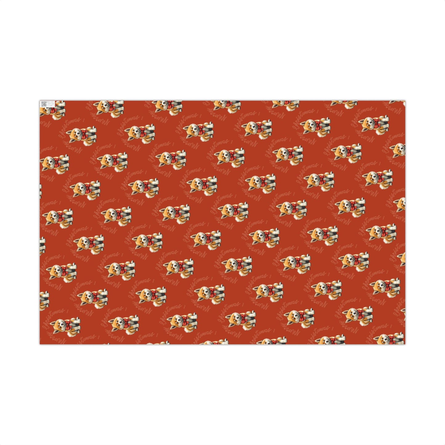 Christmas Corgi Gift Wrap Paper — Red Holiday Wrapping Paper with Cute Corgi Dogs