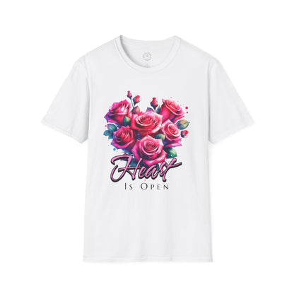 Floral Heart Open Unisex Softstyle T-Shirt.twisted.love