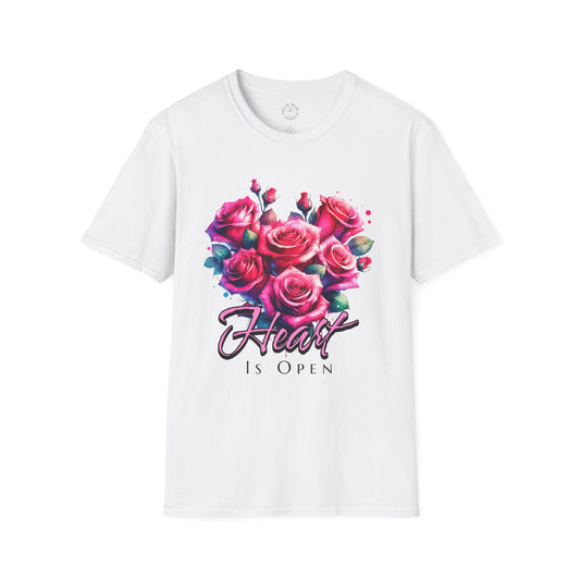 Floral Heart Open Unisex Softstyle T-Shirt.twisted.love