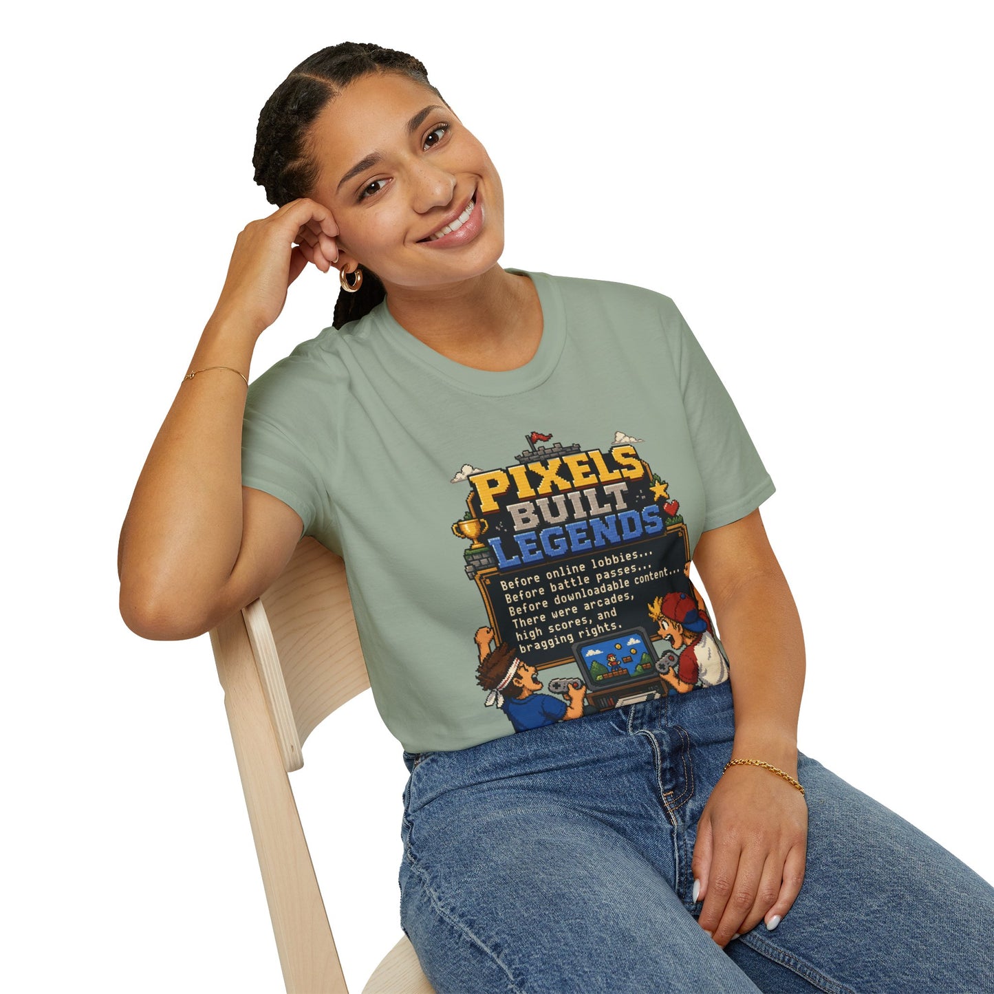 Pixels Built Legends T‑Shirt — Retro Gaming Nostalgia Tee