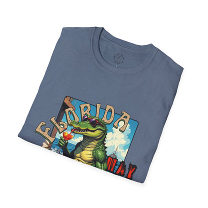 Florida Alligator Unisex Softstyle T-Shirt - Retro Vibe Casual Tee,vacation ,florida,